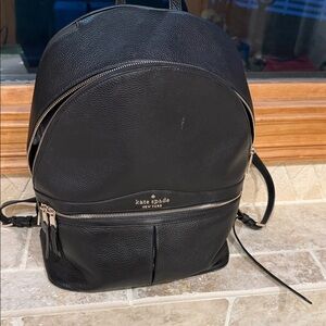 Kate Spade Black Textured Backpack
